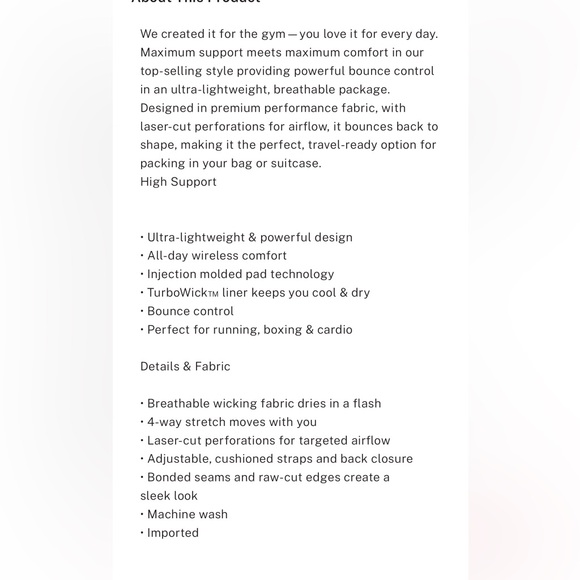 VSX Victorias Secret Sport Sports Bra - Fountain Blue, Lightweight, 36D - Picture 5 of 6